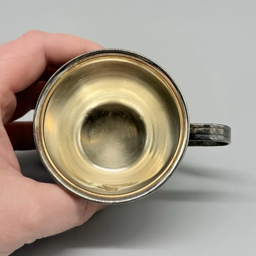 Godinger Duck Silver Plated Baby Cup Handled With Sippy Lid
